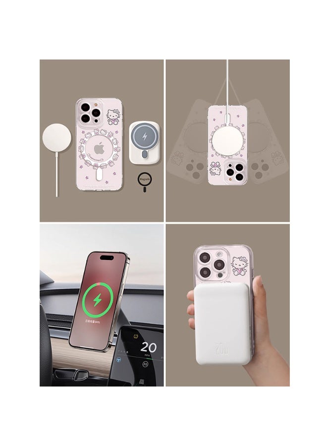 Hello Kitty-Themed Transparent Anti-Fingerprint Magnetic Case + Stand for iPhone 17 Cute Cartoon Design Dustproof Protection Secure Magnetic Attachment - Image 2
